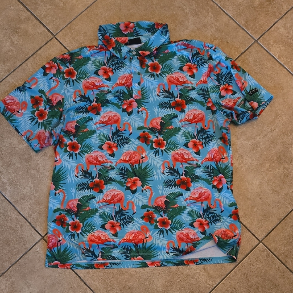 Tropical Flamingo Print Men's Shirt
